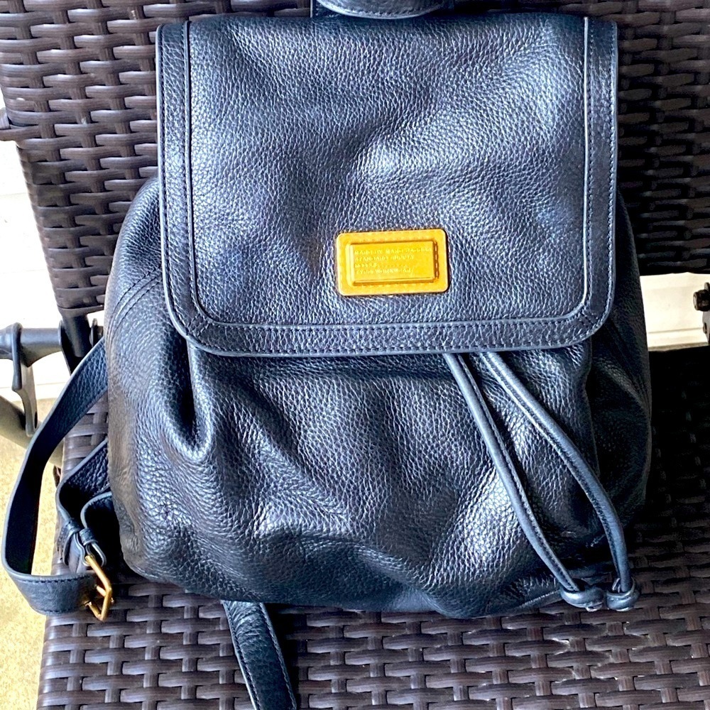 Marc Jacobs Black Leather Backpack